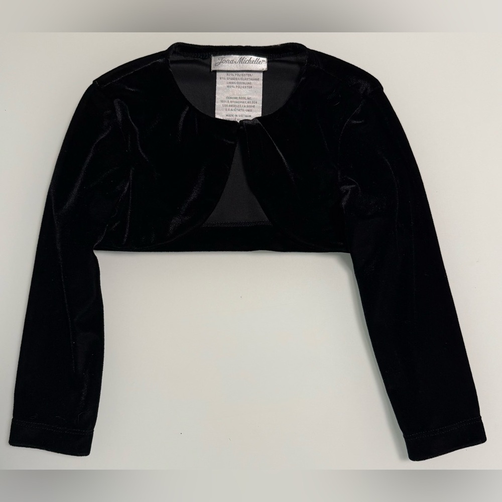 💥4/$20💥 Jona Michelle Toddler Girls Black Velvet Formal Shrug Size 2